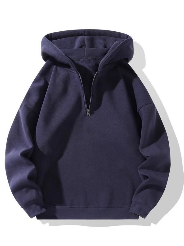 Reißverschluss Hoodie Lockerer Sport- und Freizeitpullover Premium Winter Langarmshirt_voghion.com