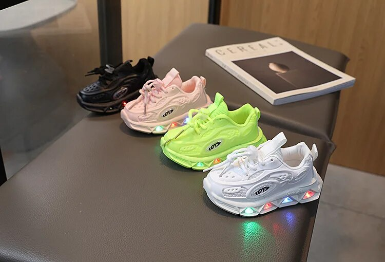 Baby 2023 Frühling Herbst Neue Jungen Mädchen Glow Chunky Turnschuhe Kleine Und Mittlere Kinder Baby Schuhe Mit Weichen Sohlen_voghion.com