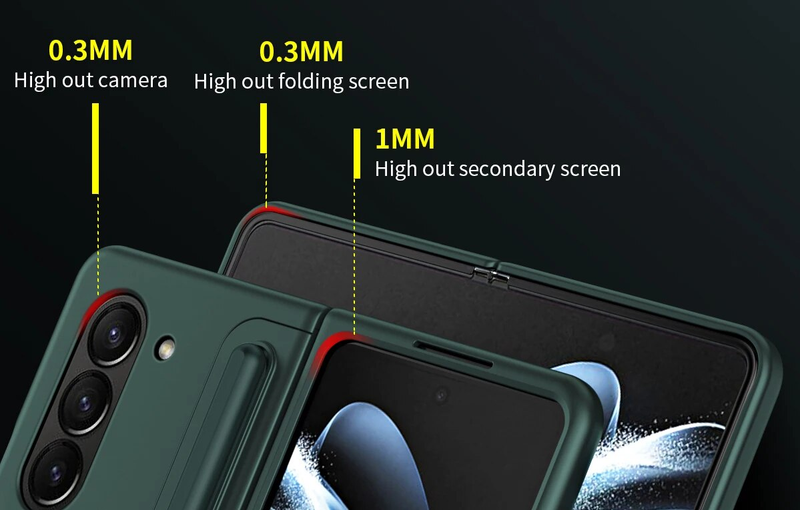2 in 1 Removable Pen Slot Stand Holder Case For Samsung Galaxy Fold 5 4 3 5G Skin Friendly Matte Z Fold5 Shockproof Hard_voghion.com