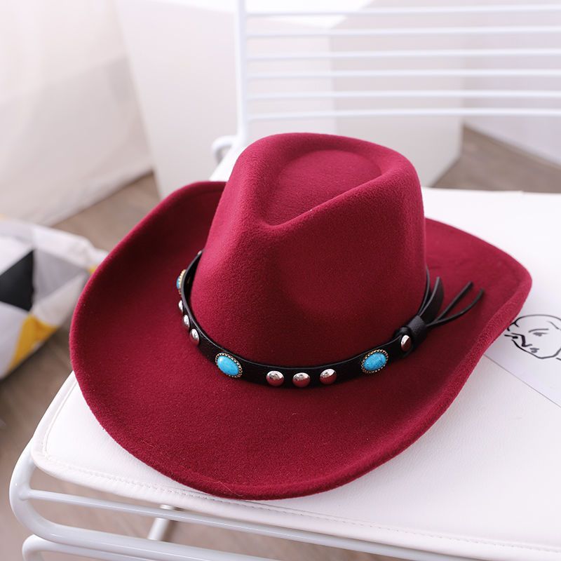 Top da uomo a tesa larga autunnale e invernale in lana calda jazz britannica per cappello da ballo tibetano da cowboy a collo grande da donna_voghion.com