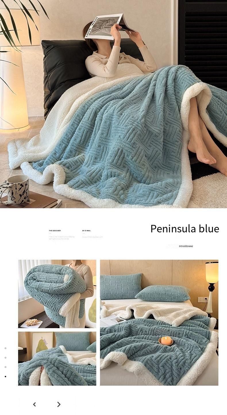 2025 New Jacquard Shu Cotton Wool Lamb Wool Blanket Gift Thickened Blanket_voghion.com