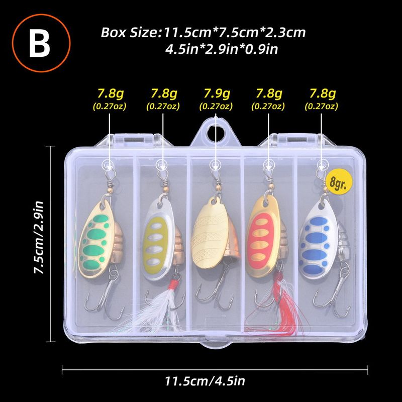 Composite Rotating Metal Sequin Lure Treble Hook Set Bionic Bait_voghion.com