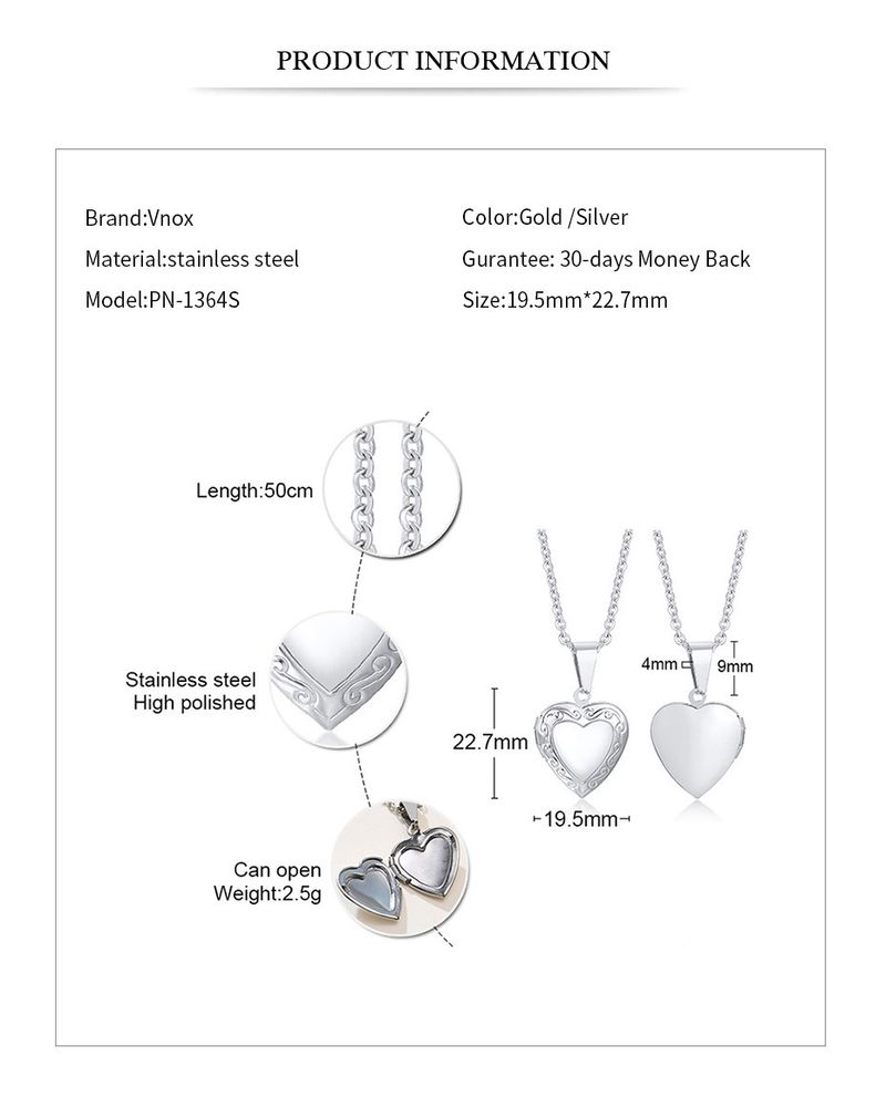 2025 New Arrivals Vnox Customize Picture Name Women Necklaces Heart Locket Pendant Family Image Personalized Anniversary Gift_voghion.com