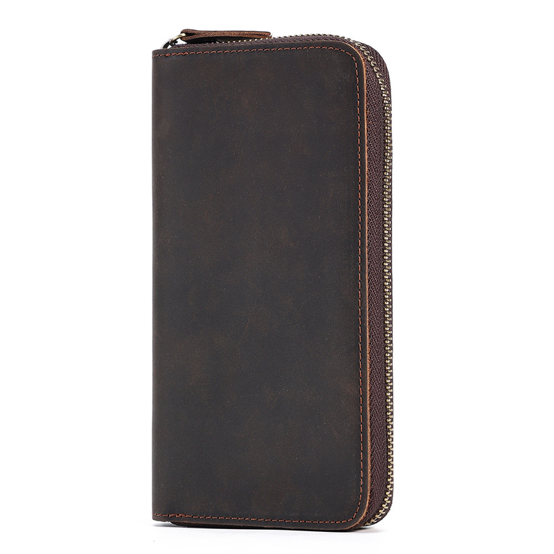 Business Retro lange RFID-Clutch mit großem Fassungsvermögen Herren-Geldscheinklammer aus Leder für Herren_voghion.com