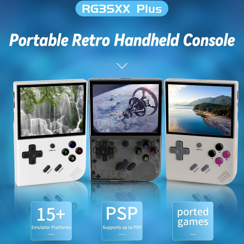 ANBERNIC RG35XX Plus Portable Video Game Console 3.5inch IPS Screen Classic Handheld Game Playe Gifts_voghion.com