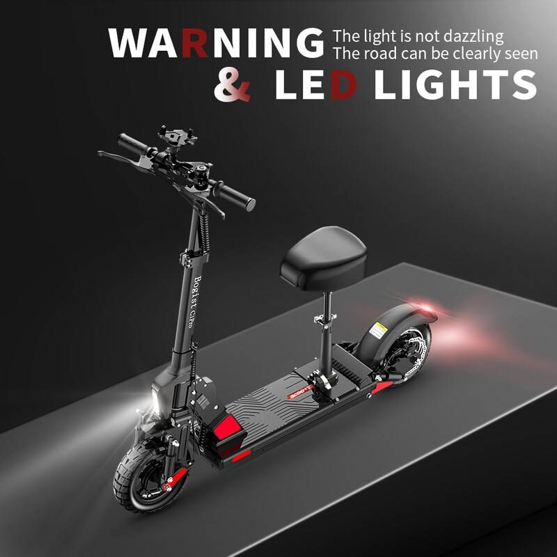 BOGIST C1 Pro 500W 10'' elektrisk scooter med 48V 13AH-40KM eller 20AH-70KM, aftageligt sæde, Triple Shockproof System, taske, lås og smartphoneholder_voghion.com