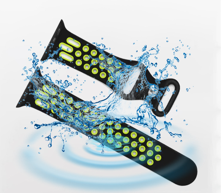 Watchbands Watch Strap Iwatch S1098 Two-tone Silicone Strap_voghion.com