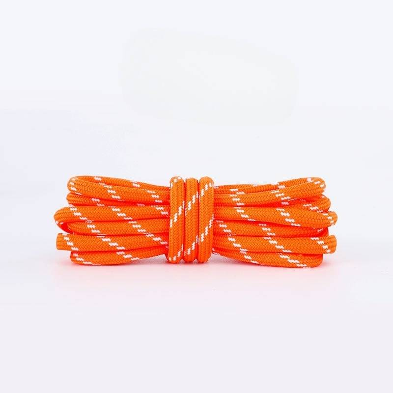 Cordones para zapatillas de senderismo y running con núcleo envuelto de 5 mm de grosor, de color rosa y morado, redondos, de tres puntas_voghion.com