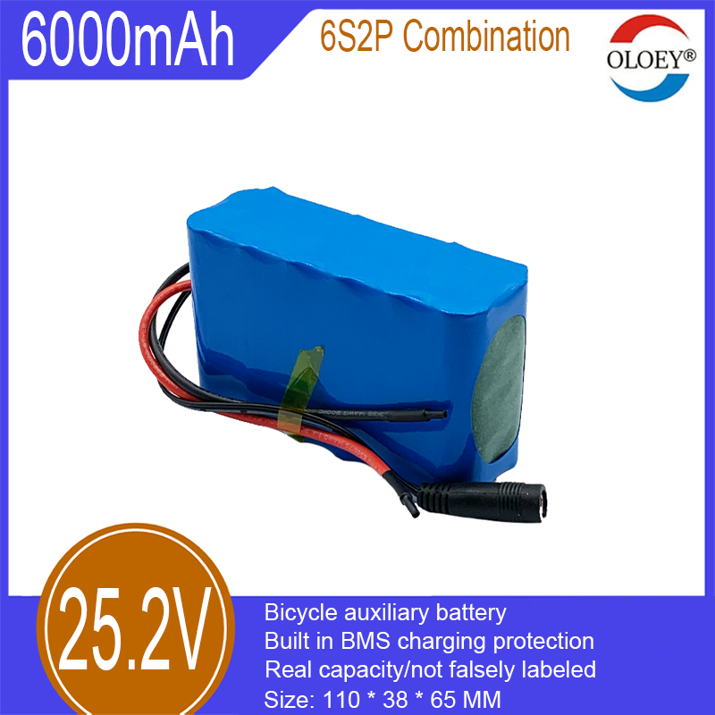 25.2V pil takımı, 6S2P, 5000mAh, dahili BMS şarj koruması, dış mekan aydınlatması, bisiklet aydınlatma yardımı vb. için kullanılır_voghion.com