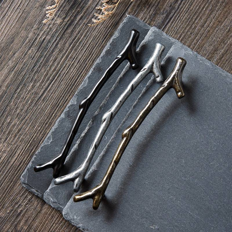 Vintage Wooden Handle Serving Tray Rustic Branch Design For Dining Room Kitchen Decorative Display Tray For Cups Bowls Tableware_voghion.com
