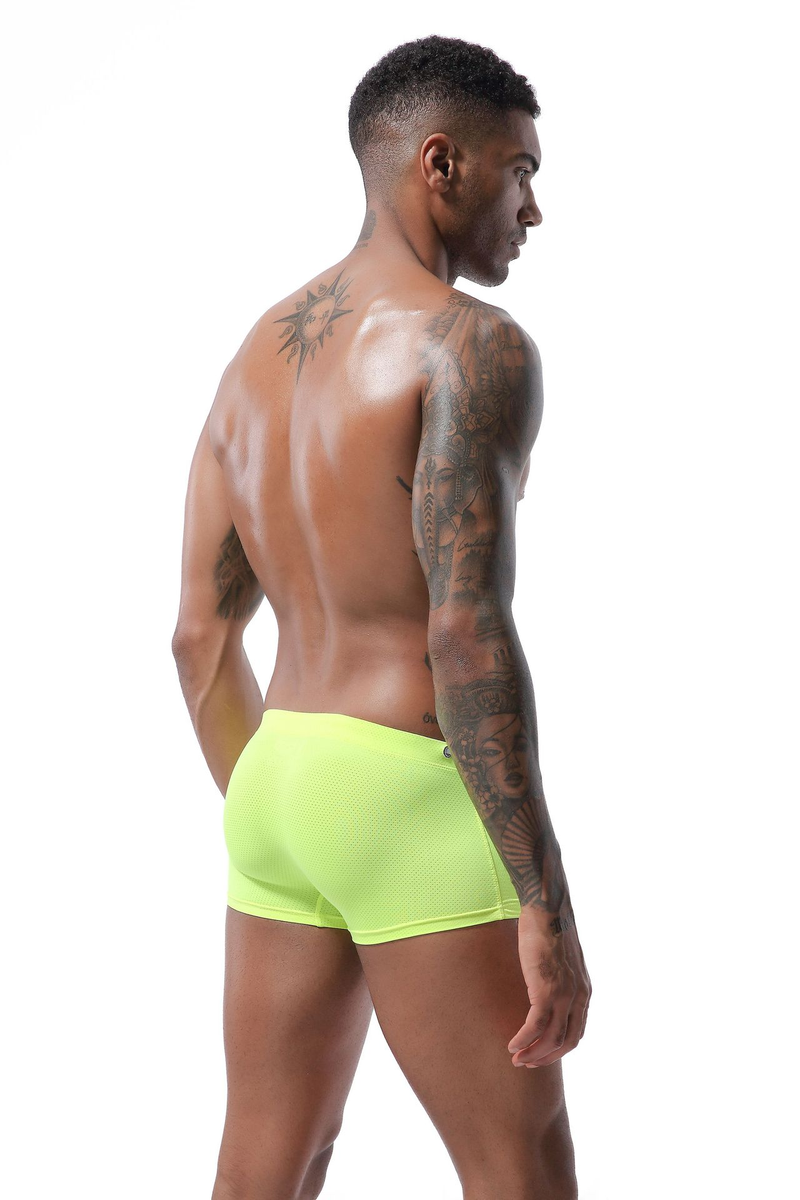 Men's Flat-angle Swimming Trunks, Low-waist Nylon Beach Trunks, Hot Spring Swimming Trunks, Lace-up, Summer_voghion.com
