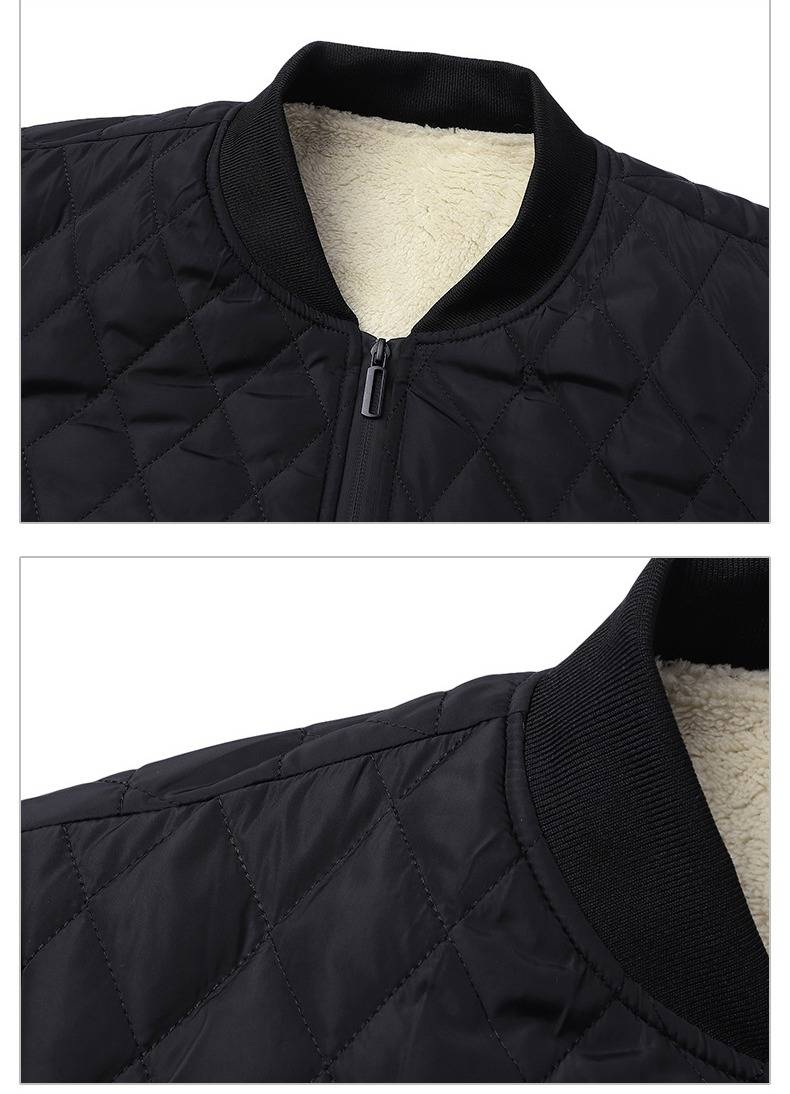 "Giacca trapuntata a rombi da uomo - Cappotto invernale in cotone spesso per il freddo, capospalla caldo ed elegante"_voghion.com