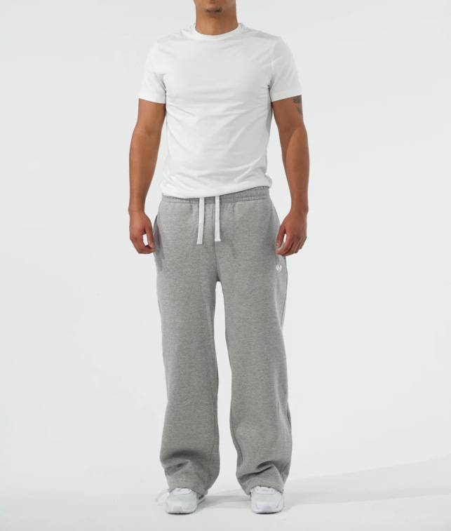 Herrenhose mit hoher Taille und geradem Bein – 95 % Baumwollmischung, Streetwear-Freizeithose (Grau/Schwarz, S-XXL)_voghion.com