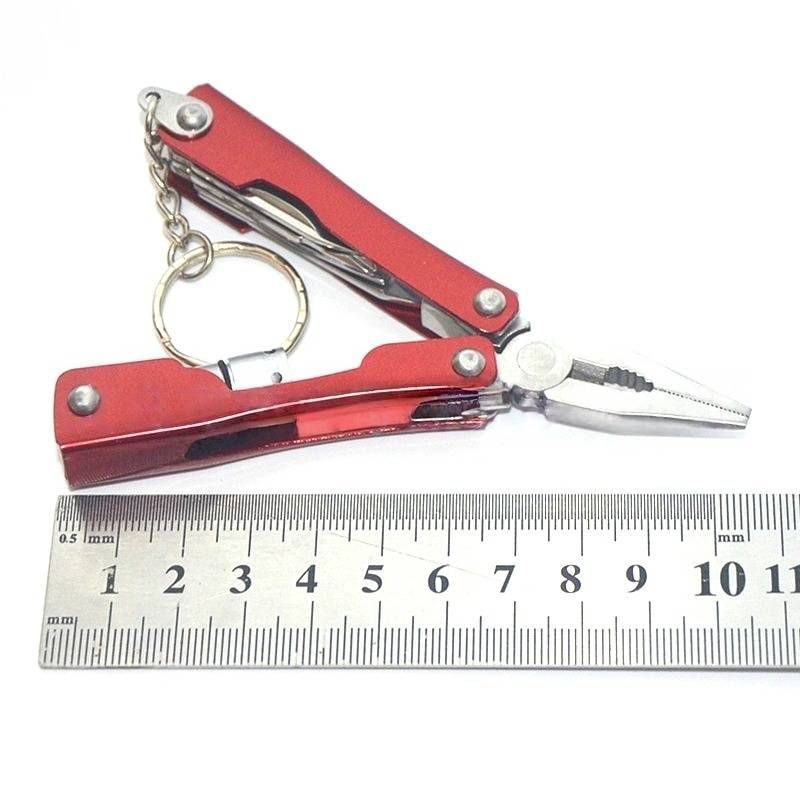 Compact LED Multi-Tool Folding Pliers With Cloth Pouch – Silver Utility Tool For Repairs & DIY (40mm, Oxford Storage Bag)_voghion.com