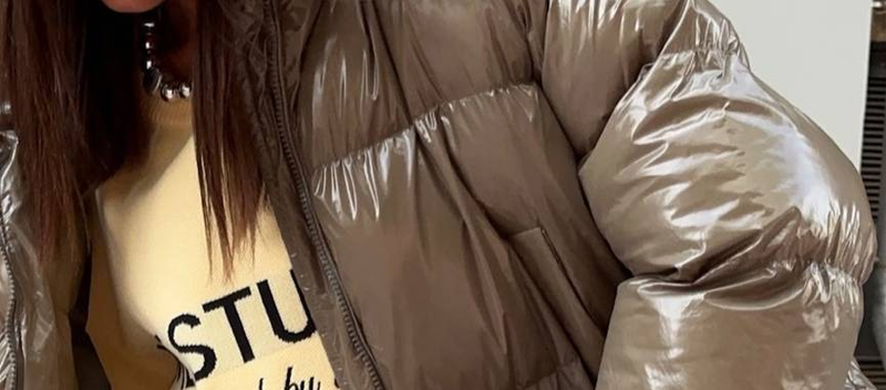 "High-Shine Puffer Jacket – Oversized Streetwear Kapuzenmantel (S-L, Braun)"_voghion.com