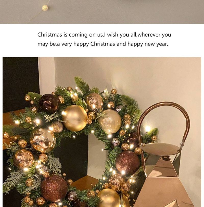 Weihnachtskranz – Rustikaler Türschmuck aus Weinreben und Beeren für festliche Dekoration zu Hause und im Geschäft (40 cm/30 cm, verschiedene Ausführungen: Glockenhirsch, Rotes Haus, Goldene Eichel)_voghion.com