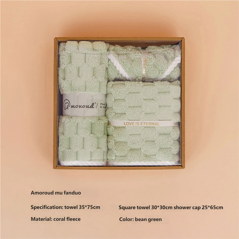 Coral Velvet Towel Gift Box Set Of Three Pieces, Event Gift And Souvenir_voghion.com