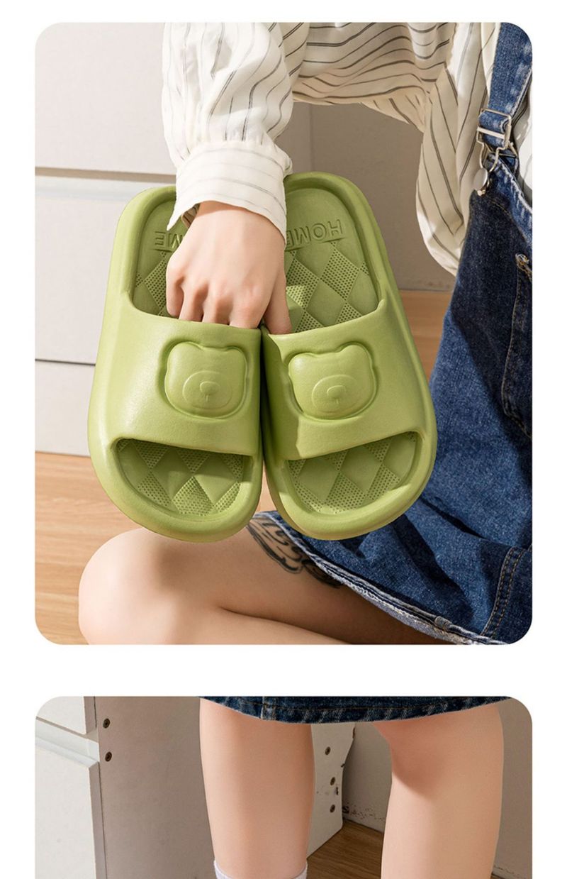 Cute Bear Couple Slides – Soft EVA Slippers For Home & Outdoor (Non-Slip, Breathable & Lightweight For Summer)_voghion.com