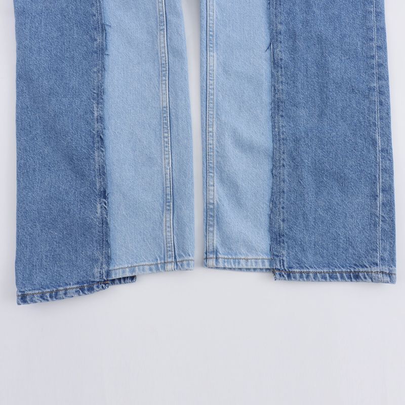 Dametøj 2024 sommer nyt patchwork kjole denim bukser sæt_voghion.com