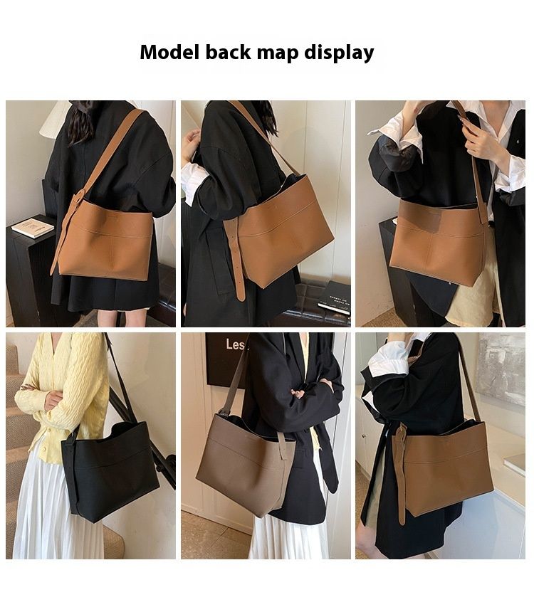 Bolso bandolera de lana de gran capacidad para mujer, nuevo modelo 2024, versátil y versátil para desplazamientos diarios._voghion.com