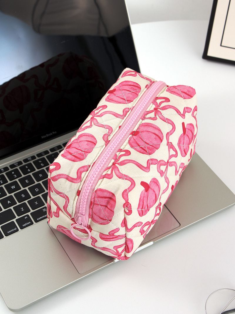 Halloween Rosa Kürbis Schleife Große Kapazität Kosmetik Tasche Lagerung Tasche Stepp_voghion.com