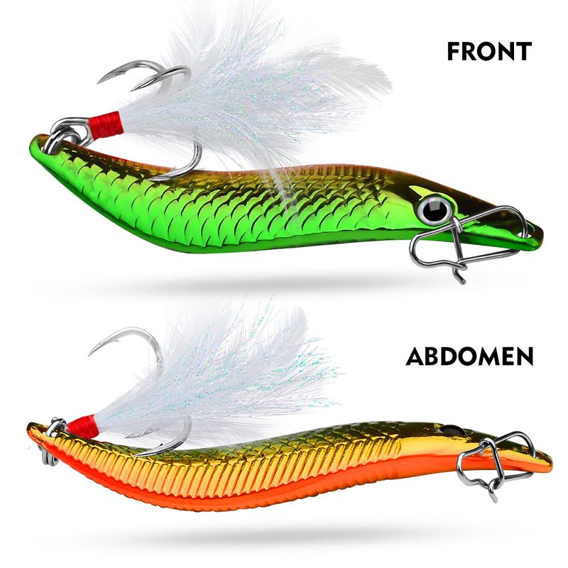 Leech Iron Plate Lure S-Type Long Casting Blood Groove Feather Hook Topmouth Culter Metal Spinner Bait_voghion.com