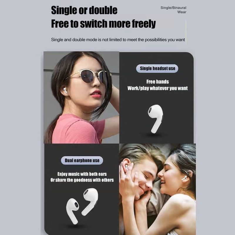 2024 Pro6 TWS Kabelloses Bluetooth-Hör-Feed 5.0 Touch-Steuerung 9D Stereo-Sport-Feed Eingebettetes Mikrofon_voghion.com