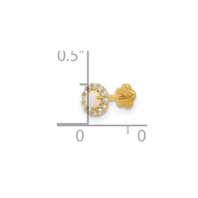 14K 18 Gauge CZ & Synthetic Opal Screw-Back Cartilage Body Jewelry_voghion.com
