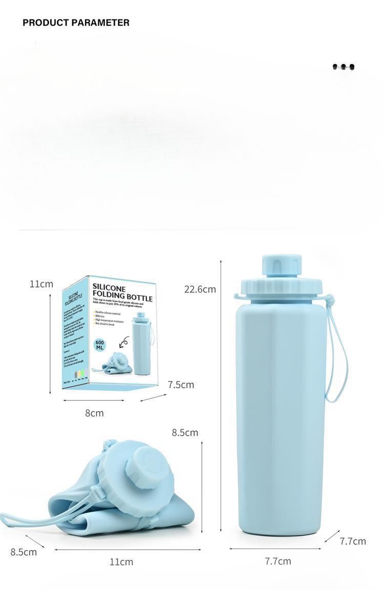Faltbare Flasche Große Kapazität Umweltfreundliche Hohe Temperatur Beständig Lebensmittel-grade Silikon Outdoor Reise Tragbare_voghion.com