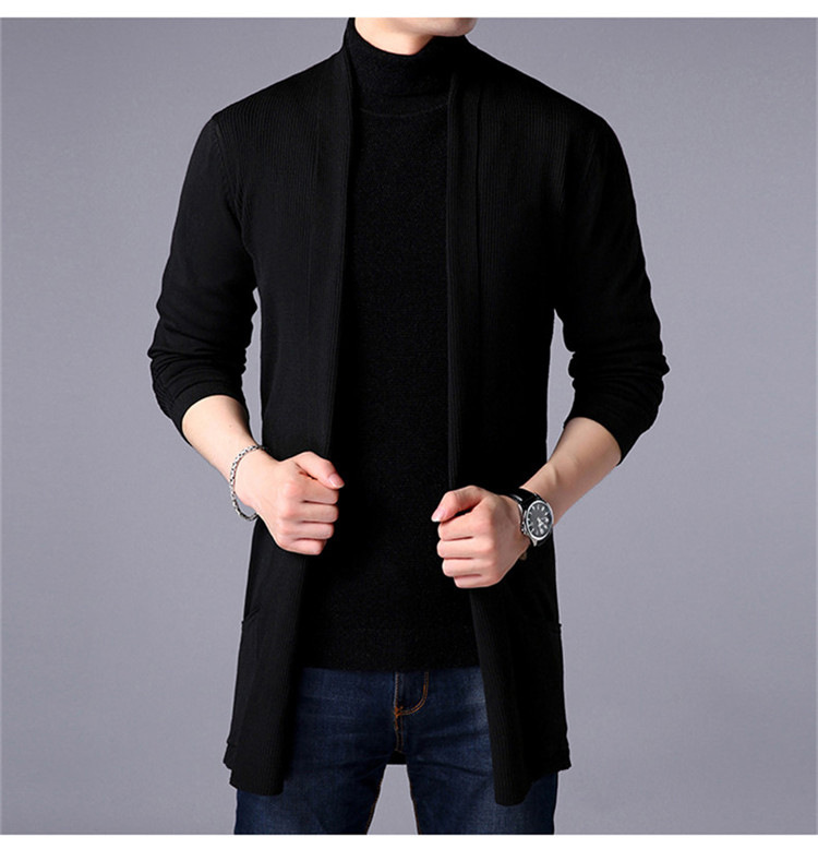 Lange Strickjacke für Herren – Übergroßer Taschenpullover | Minimalistischer Mantel für alle Jahreszeiten_voghion.com