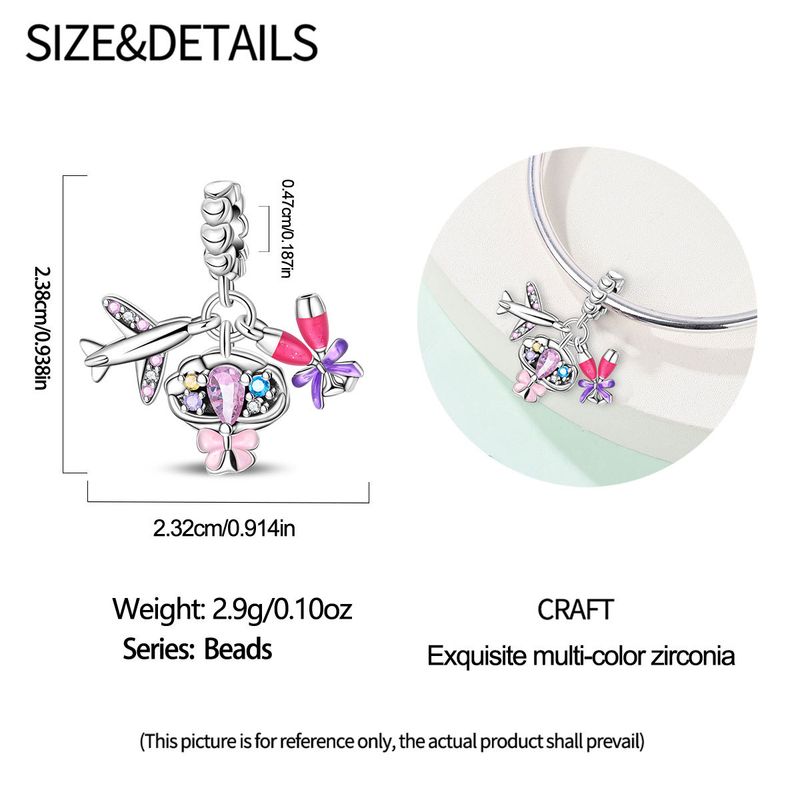 Women's Jewelry Travel Style Summer Cocktail Bag Charm Beads DIY Jewelry Accessories Bracelet Copper Plated Silver_voghion.com