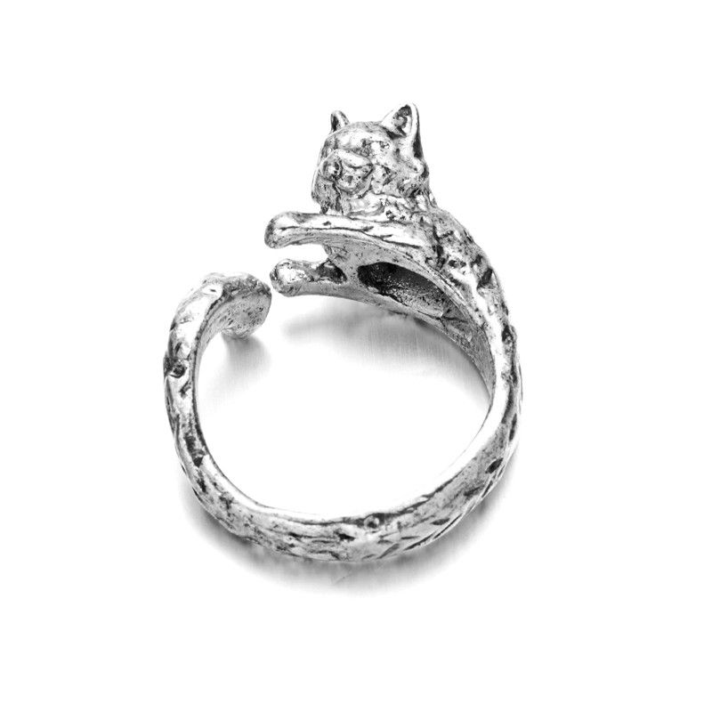 Ready Stock Vintage Gothic Punk Tier für Frauen Männer Charm Frosch Rubbit Hund Katze Drachenpfote Öffnung Fingerringe Schmuck Geschenke_voghion.com