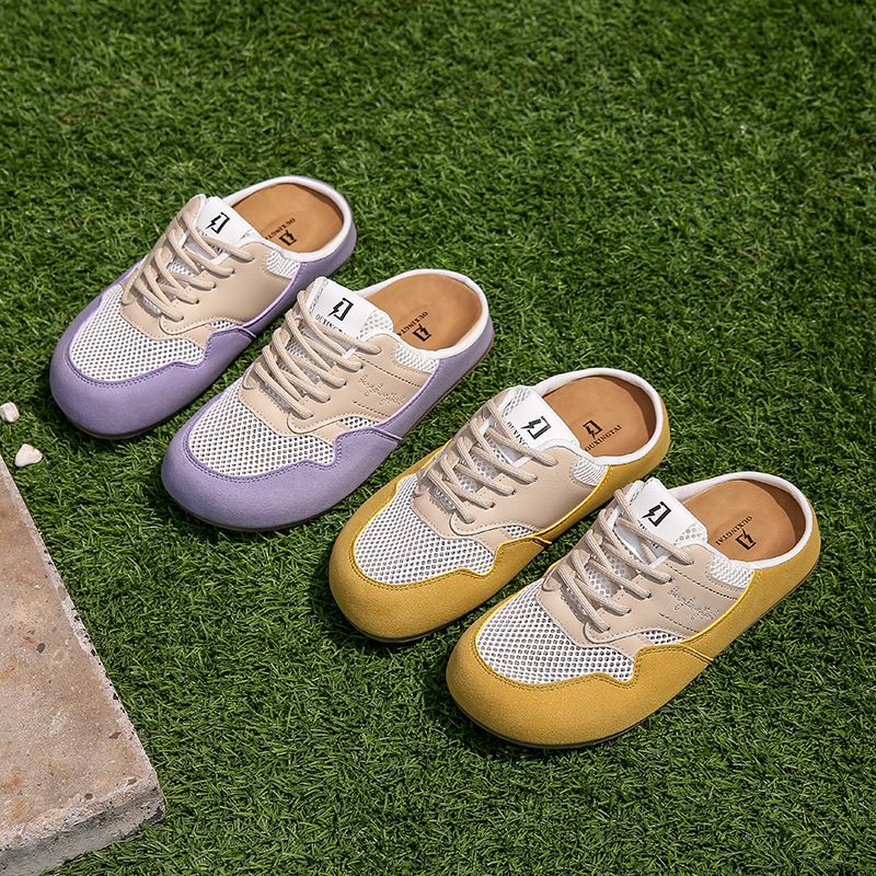 Forrest Gump Schuhe 2025 Frühjahr und Sommer Neue Mango Kopf Farbe Blockiert Design Sensation Spin Off Casual Boken Hälfte_voghion.com