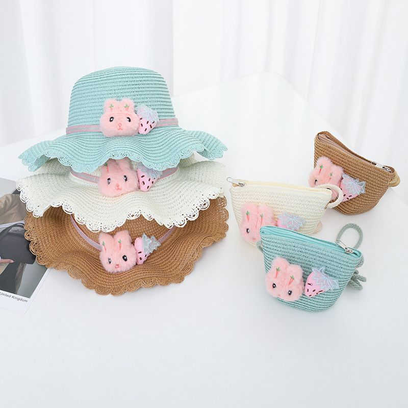 Cappello da sole estivo da spiaggia per bambine, in paglia, da pescatore, principessa, tesoro_voghion.com
