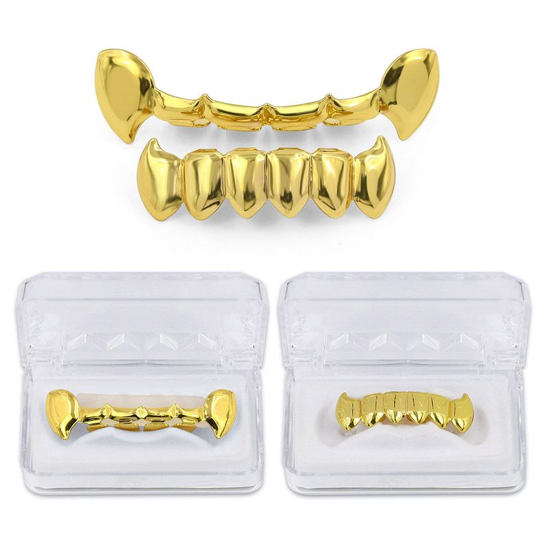 Hot Sale Gold Plated Hip Hop Braces Gold Plated Smooth Flat Teeth Hip Hop Gold Teeth_voghion.com