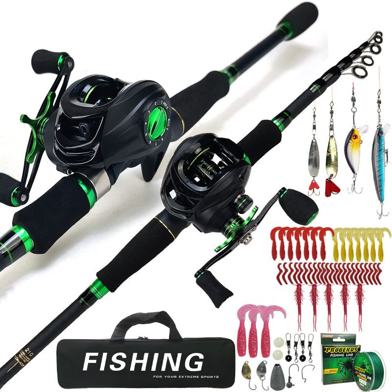 New Fishing Telescopic Lure Set Carbon Rod_voghion.com