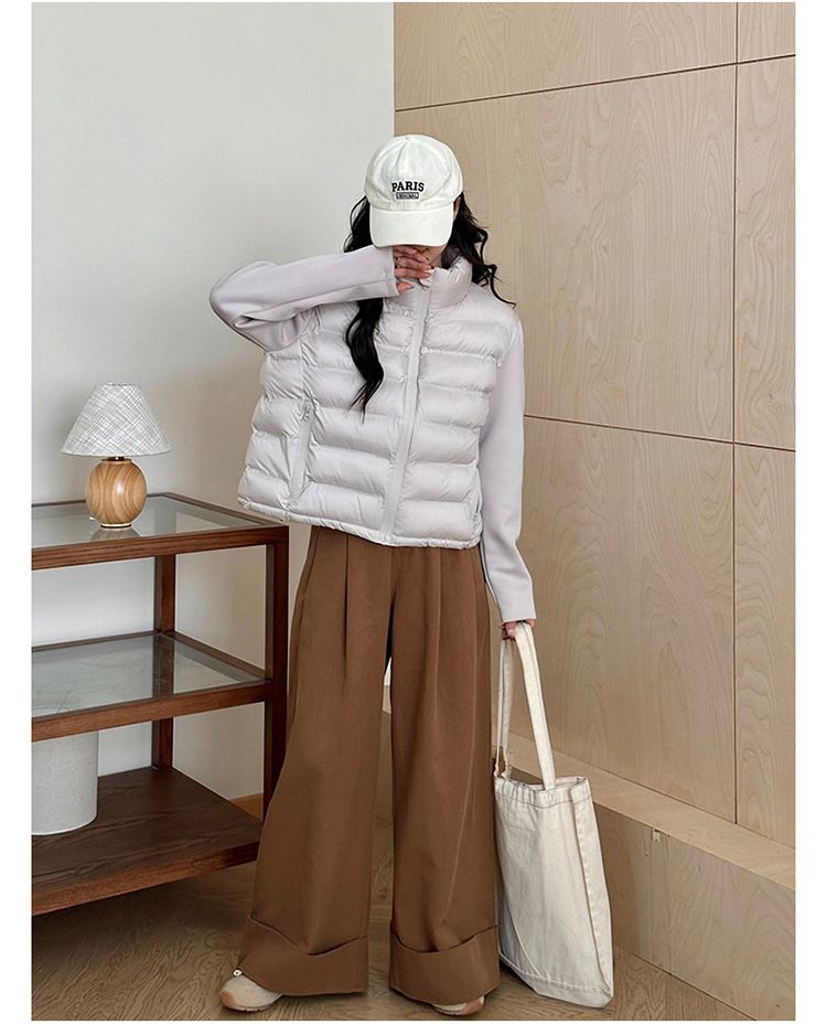 Women Down Cotton Jackets Autumn Winter Casual Patchwork Long Sleeve Quilted Coats American Style Female Short Warm Coats_voghion.com