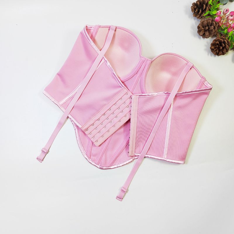 Europäeschen an amerikanesche Street Style onregelméissege Fëschgrat-BH Bannendran Uewerflächenträger weibleche Kierper verengt schéint Réck Tube Top_voghion.com