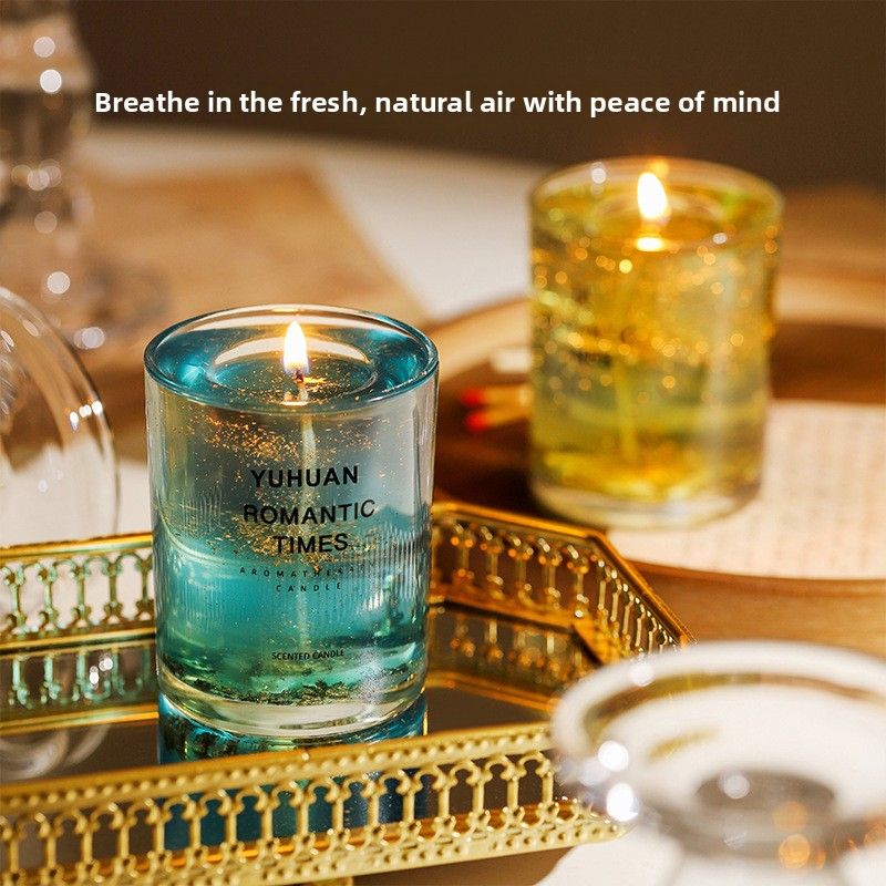 RYYD Echtes Blumengeleewachs, ätherisches Öl, Aromatherapie-Kerze, für Zuhause und drinnen, lang anhaltender Duft, Geschenkbox, hochwertiges Souvenir_voghion.com