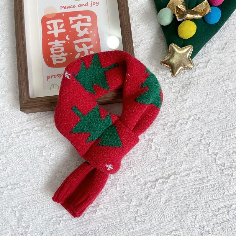 Haustier Neujahr Rot Weihnachtsgeschenk Hundeschal Verdickter Vielseitiger Herbst Winter Halswärmer Eltern-Kind-Set Ins_voghion.com