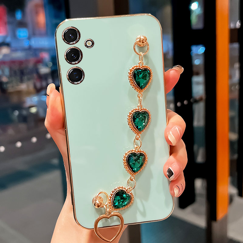 For Samsung A14 5G Case Diamond Bracelet Chain Silicone Case for Samsung galaxy A14 A54 A34 A13 A33 A53 F14 Coque Cover_voghion.com