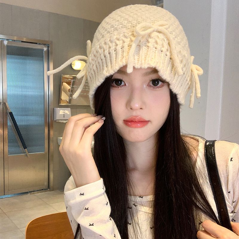 Versione coreana di un simpatico papillon a forma di pescatore per bambini, versatile, dolce atmosfera, viso piccolo, filato lavorato a maglia_voghion.com