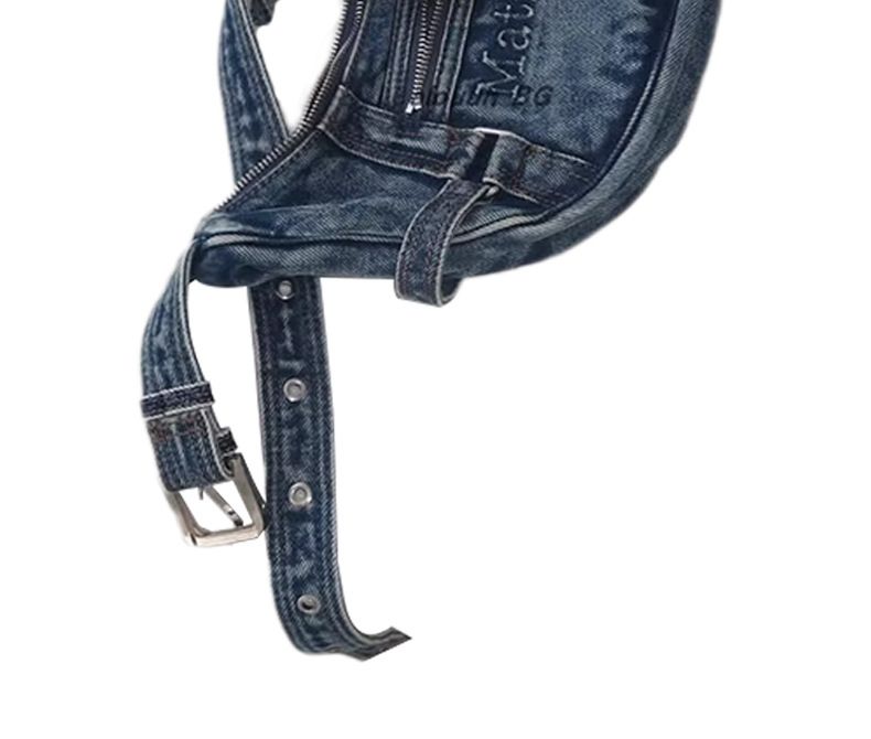 2025 Spring And Summer Korean Version Of The Crescent-shaped Dumpling Bag Crossbody Bag Small Women's Shoulder Denim Handbag Leather Goods Fashionable_voghion.com