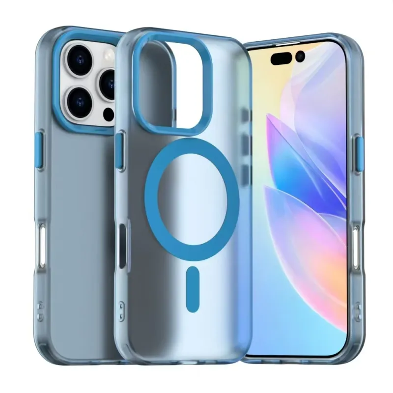 Nieuwe Matte Candy Magnetische Draadloze Oplaad Transparante Case Voor IPhone 16 14 13 12 11 15 Pro Max Plus Schokbestendige Cover_voghion.com