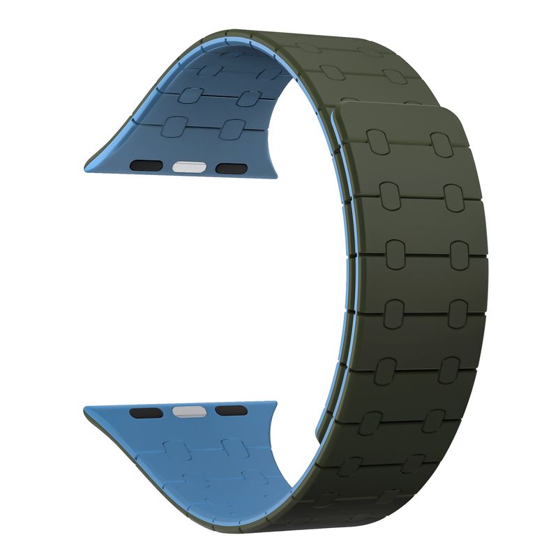 Ισχύει για AppleWatch Applewatch 987654 Iwatch Ultra Μαγνητικό λουράκι σιλικόνης με αντίθεση χρώματος_voghion.com