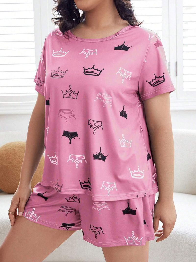 Underwear & Sleepwears Supply Of Thin For Women Summer New Loose T Shirt Shorts Plus Fat Large Size Home Clothes Suit_voghion.com