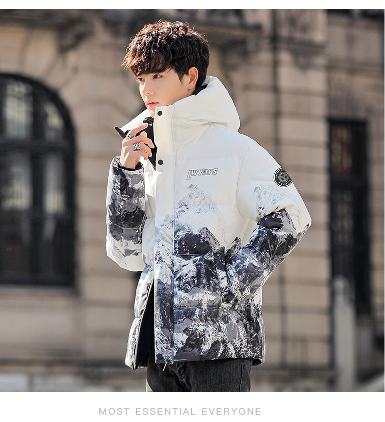 Daunenjacke für Herren, Winter, weiße Entendaunen, kalt, warm, Kapuzenjacke, Teenager, Hong Kong-Stil, Gezeitenmarke, Herren-Daunenjacke_voghion.com