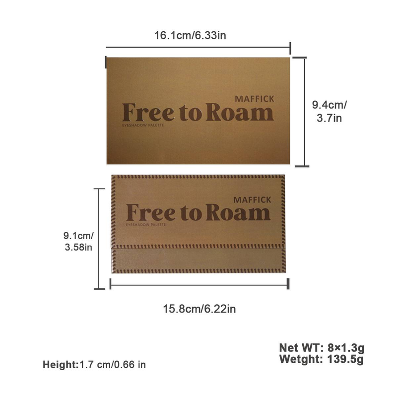Free Roam 8-color eyeshadow tray matte pearl burst_voghion.com