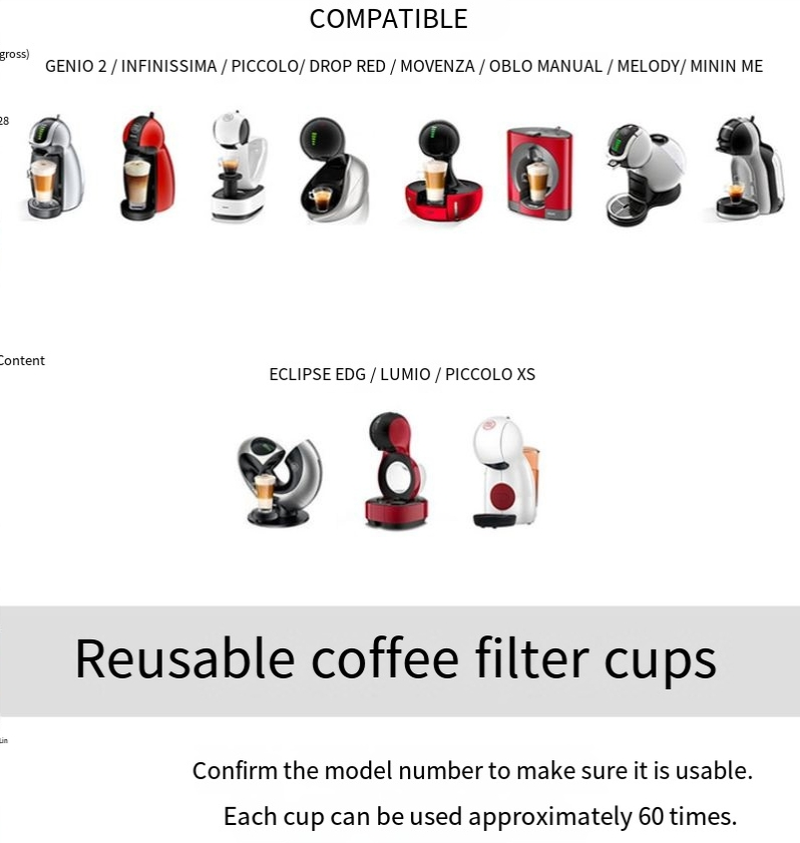 Til Nestle Dolcegusto Kaffekapselskal Genanvendelig kaffekapselfilterkop, tre pakke_voghion.com