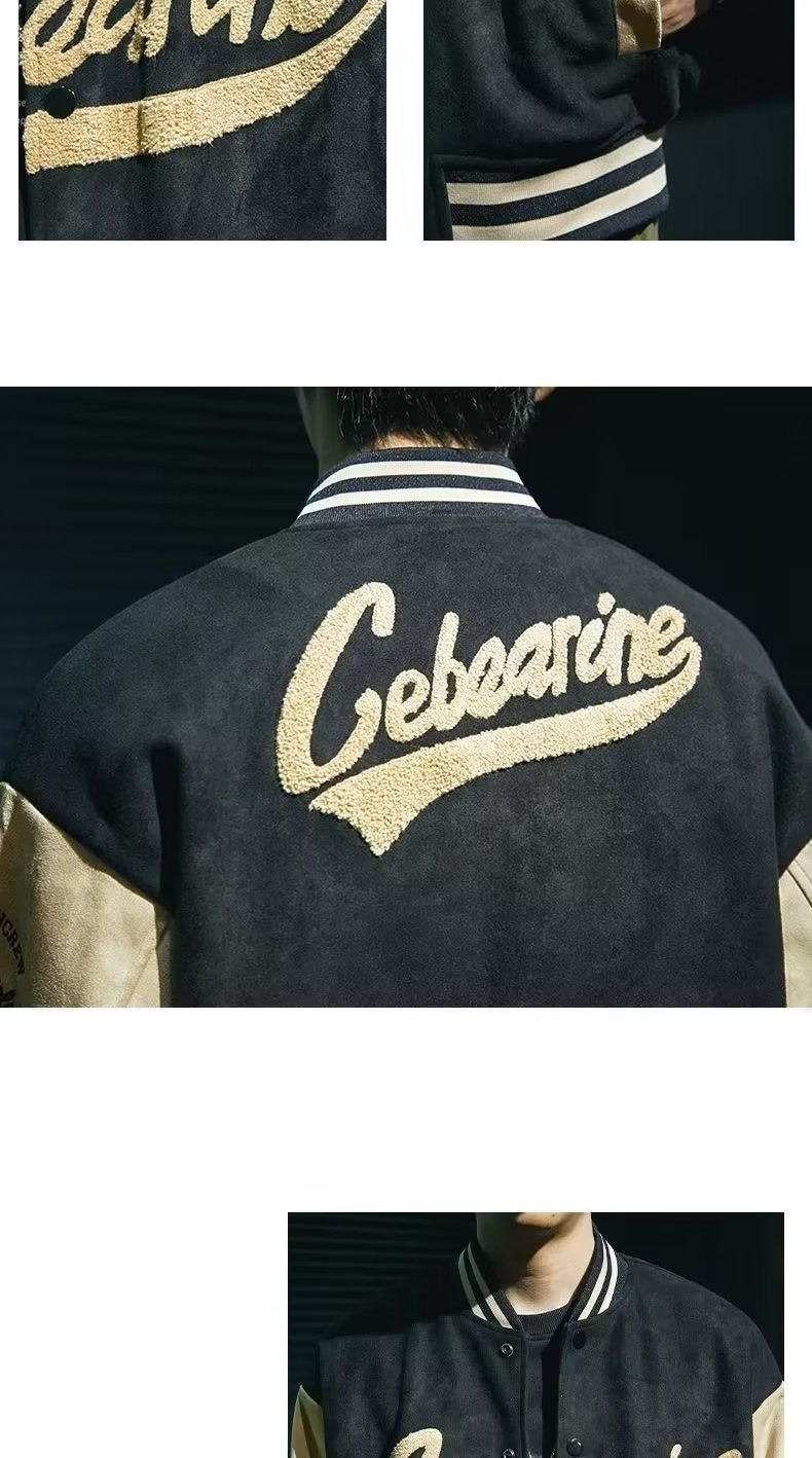 Vêtements pour hommes Veste de baseball en daim pour hommes vintage printemps et automne nouvelle veste de bombardier verte veste hommes_voghion.com